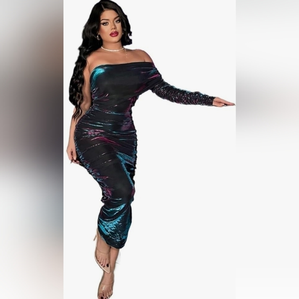 One Shoulder Bodycon Dress MED - Picture 2 of 5